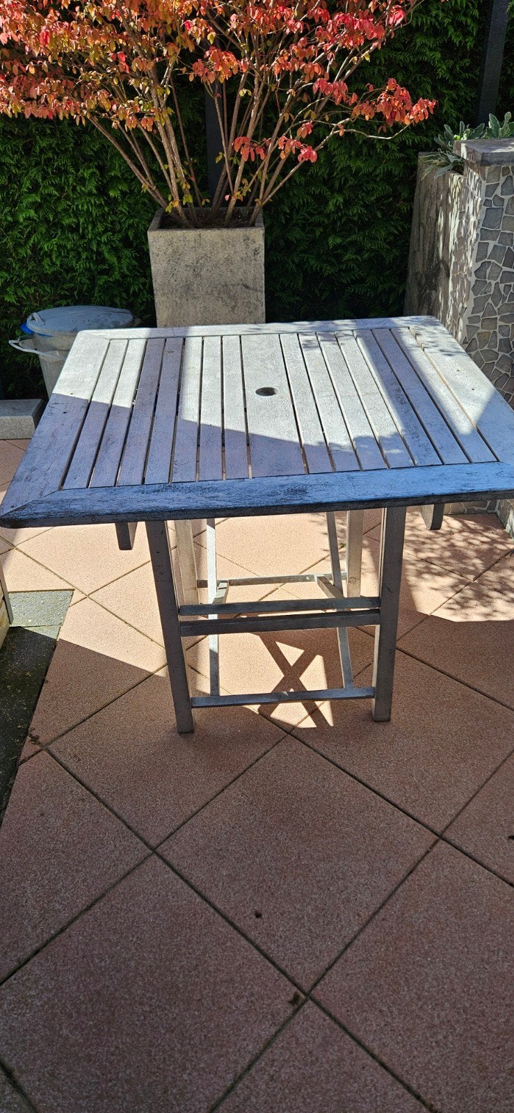 hardhouten tuintafel opklapbaar, Tuin en Terras, Ophalen, Gebruikt, Vierkant, Hout