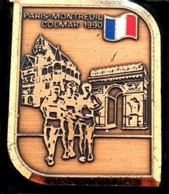 Paris-Montreuil-Colmar athletiek broche, Verzenden, Nieuw, Transport, Speldje of Pin