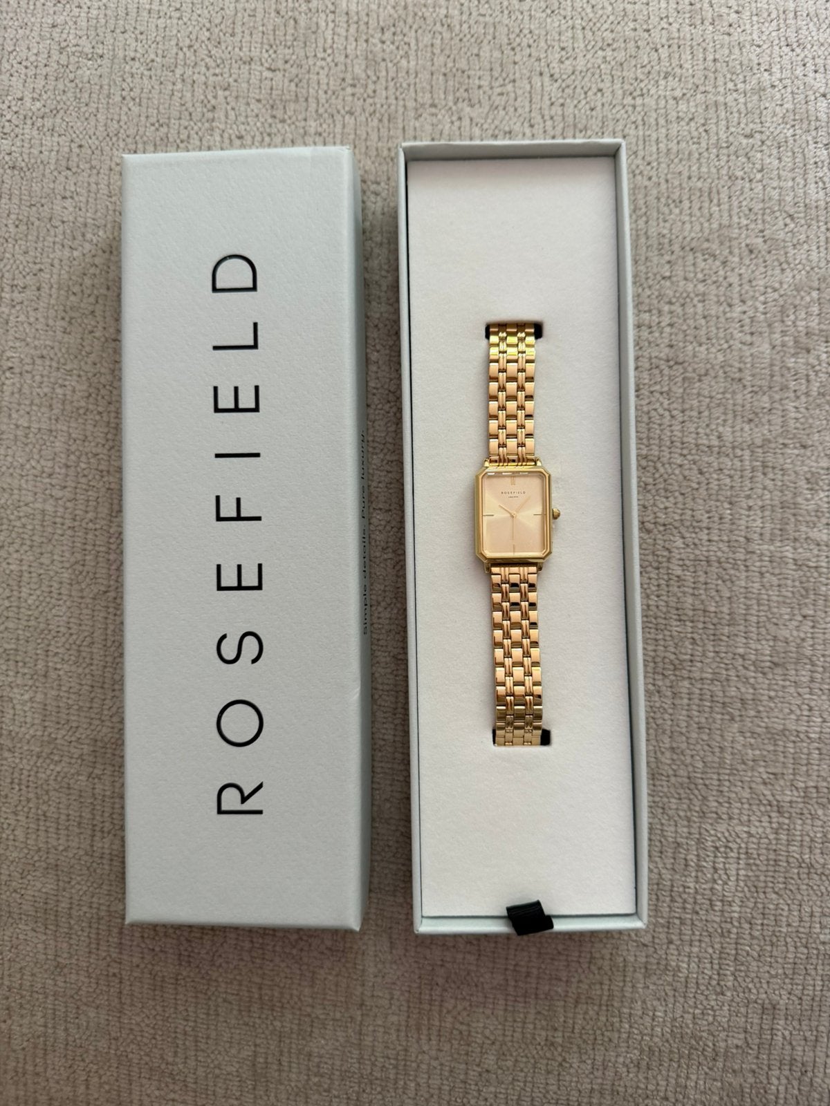 Nieuw Rosefield Octagon Champagne Medium Horloge, Overige merken, Staal, Polshorloge, Nieuw