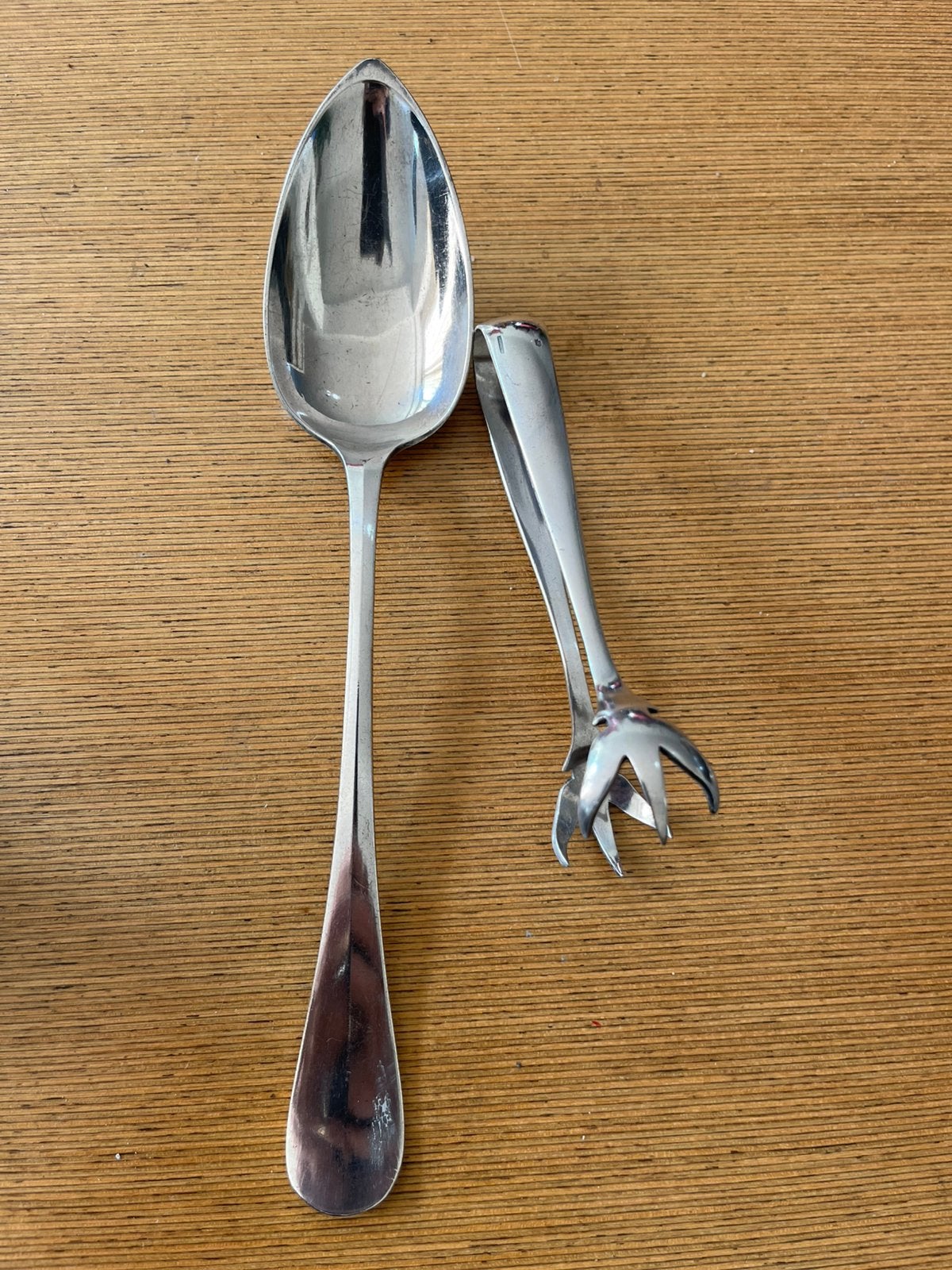 Christofle opscheplepel en suikertang, Ophalen of Verzenden, Zilver