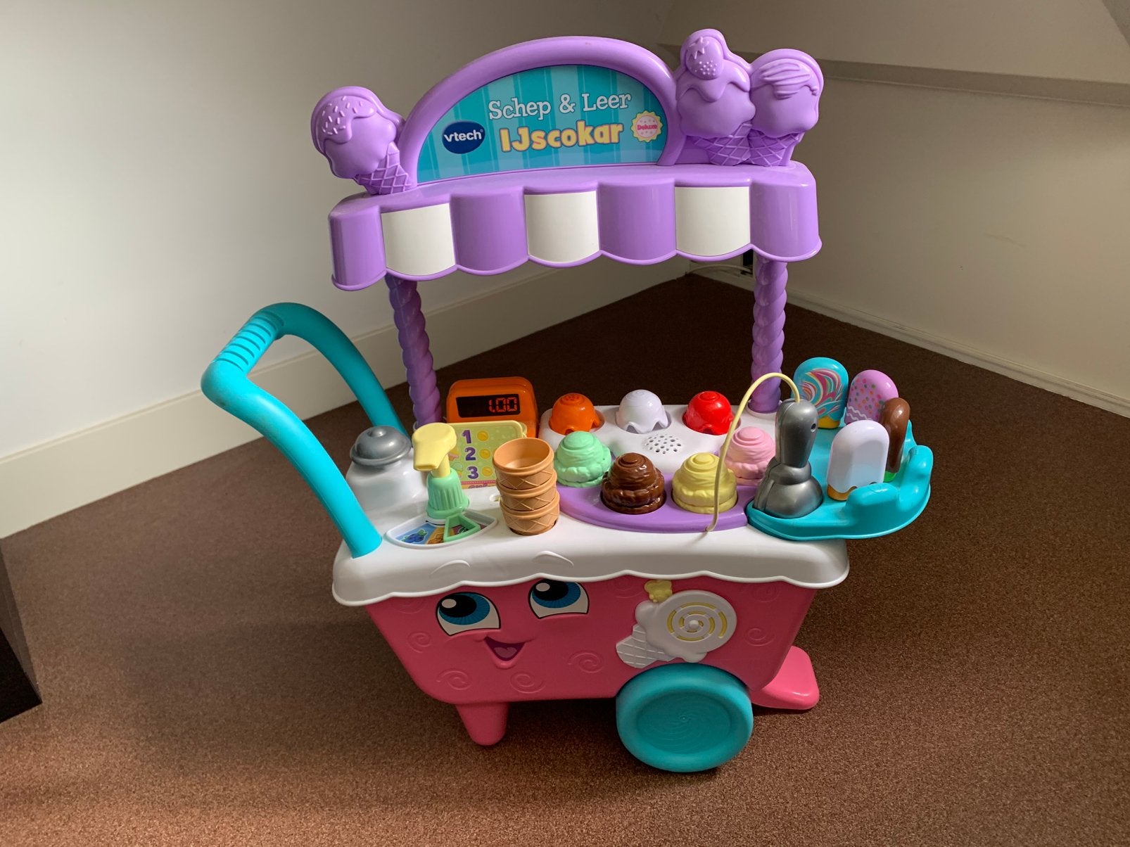 Vtech schep en leer ijscokar, Kinderen en Baby's, Ophalen of Verzenden, Zo goed als nieuw, Jongen of Meisje