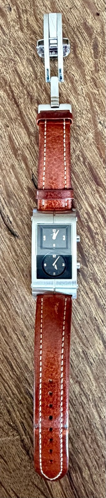 Danish Design horloge met 2 tijden - Stijlvol en functioneel, Overige merken, Staal, Polshorloge, Ophalen of Verzenden