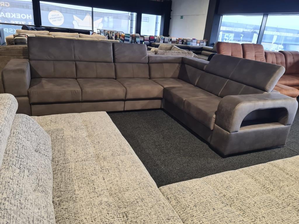 Nieuwe hoekbank met bed en opberg diverse kleuren en stoffen, Ophalen of Verzenden, Nieuw, 150 cm of meer, Vierpersoons of meer