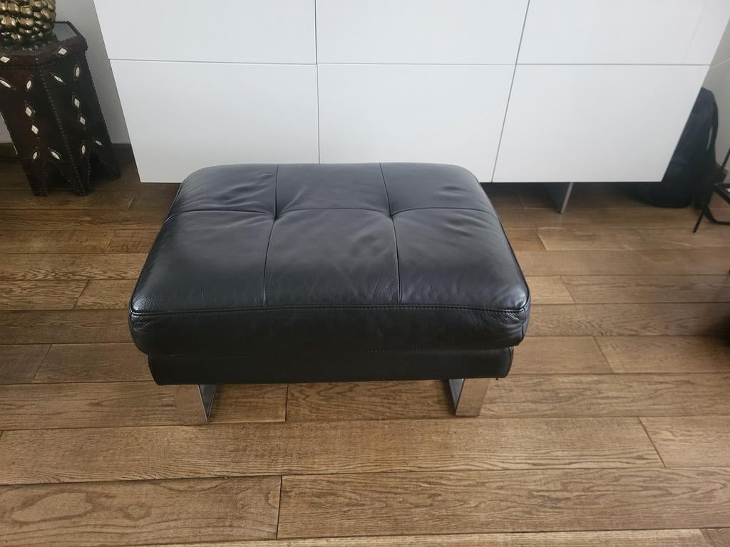Montel leren hocker, Huis en Inrichting, Ophalen, Rechthoekig, 75 tot 100 cm, 75 tot 100 cm