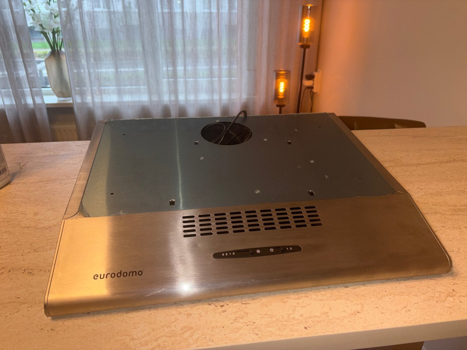 Nieuwe Eurodomo Euroflow Verona 60 afzuigkap, inbouw, Ophalen, Minder dan 200 m³ per uur, Onderbouw afzuigkap, Nieuw