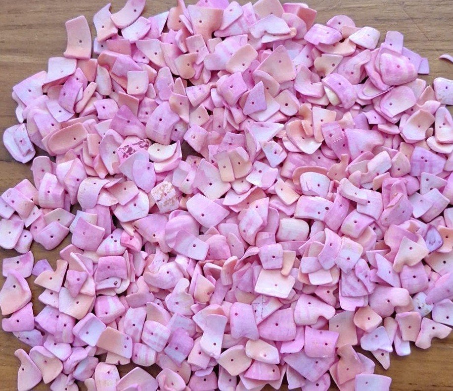 Partij 500 gram roze parelmoer glas / schelp kralen 1-2 cm, Verzenden, Nieuw, Kraal