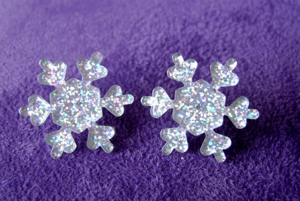 sneeuwvlok oorbellen glitter cosplay elsa frozen winter, Overige materialen, Overige kleuren, Verzenden, Nieuw