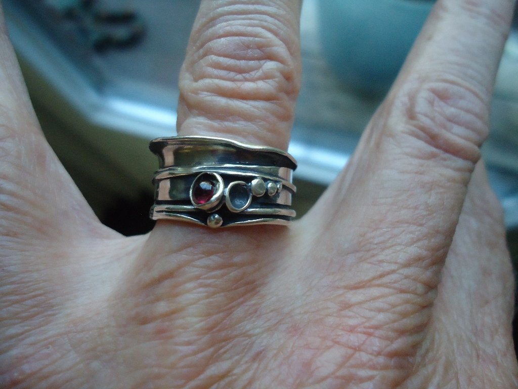 hele mooie echt zilveren ring van AMIR PORAN 925 mt 17,25, Ophalen of Verzenden, Zo goed als nieuw, 17 tot 18, Met edelsteen