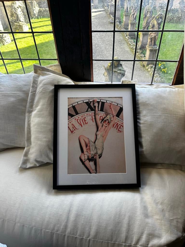 Vintage La Vie Parisienne Poster Ingelijst +2 gratis posters, Ophalen of Verzenden