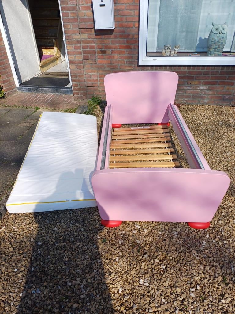 IKEA bed met matras en lattenbodem, Gebruikt, 70 tot 85 cm, 160 tot 180 cm, Ophalen