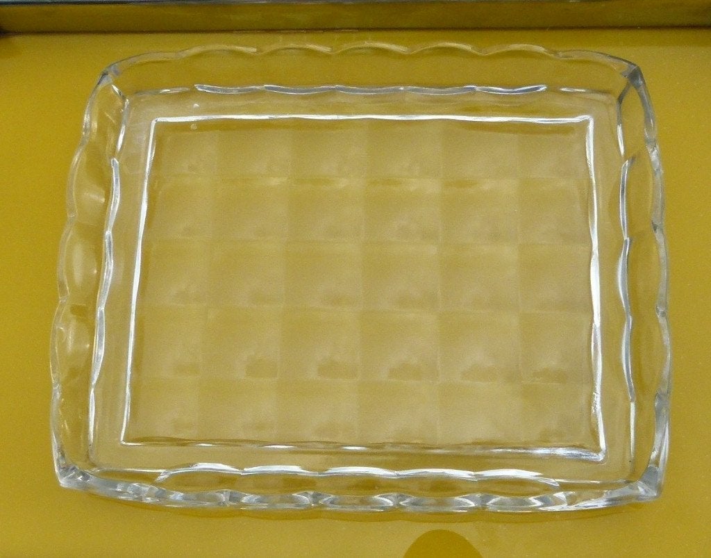 Art Deco Hoekige Kaasstolp Blank Glas Super Gaaf, Ophalen of Verzenden