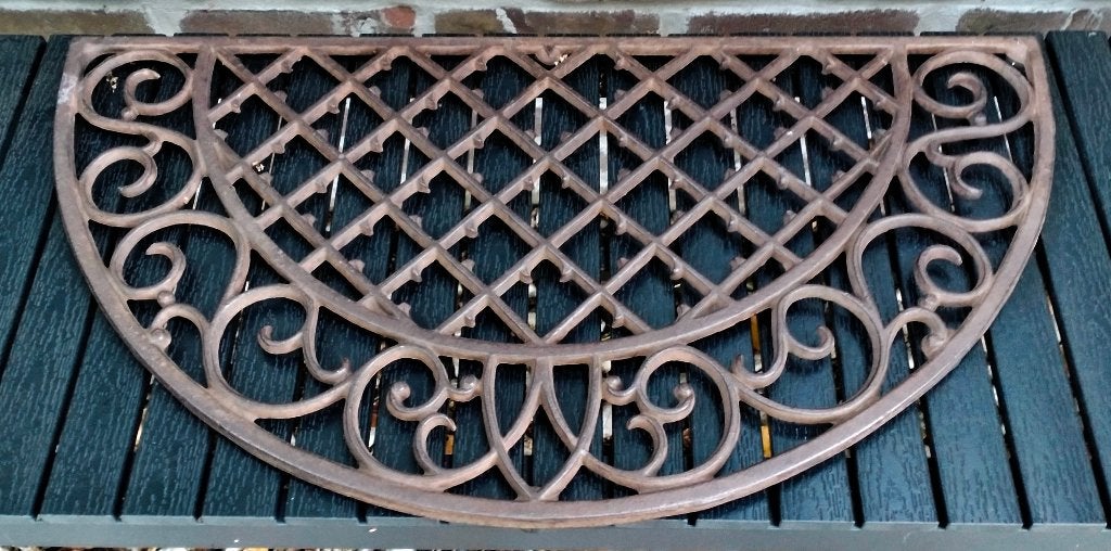 Halfrond Metalen Deurmat Rooster tgv Voetenvegen, Ophalen of Verzenden