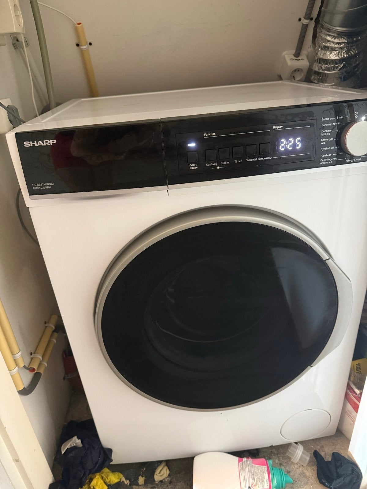 Sharp Wasmachine 8kg - Zo goed als nieuw - Ophalen Ede, Ophalen, 1200 tot 1600 toeren, 8 tot 10 kg, Zo goed als nieuw