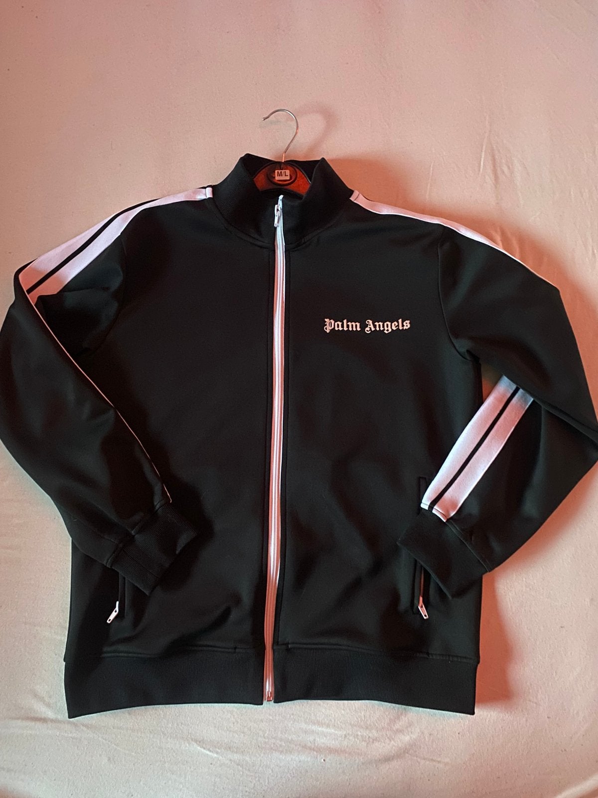 Palm Angels track jacket zwart met witte strepen maat S, Kleding | Heren, Ophalen of Verzenden, Zo goed als nieuw, Zwart