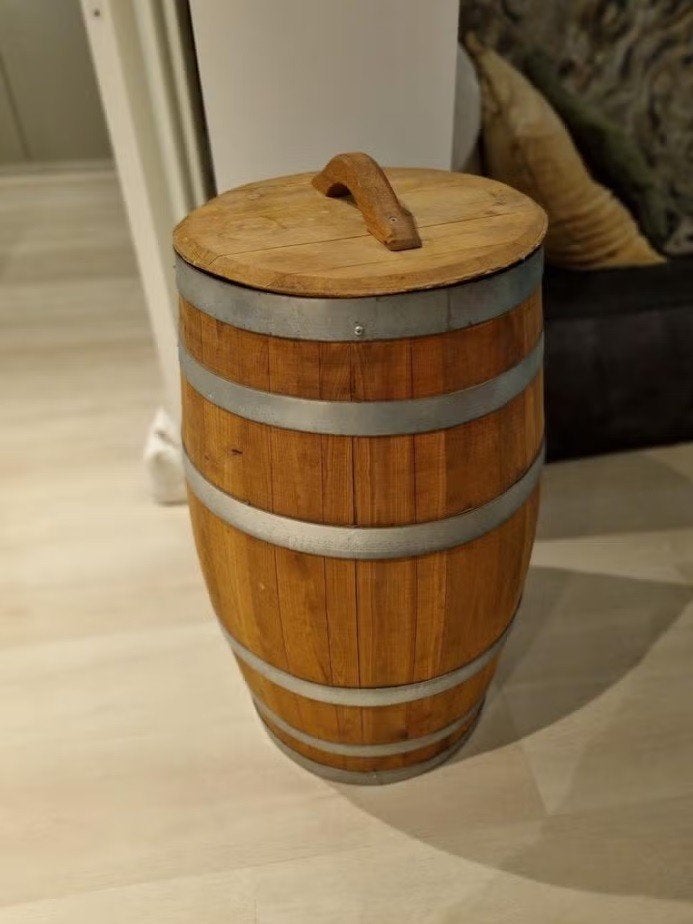 Eikenhouten vat 60 liter - Decoratief en functioneel, Ophalen, Hout, Bruin, Landelijk