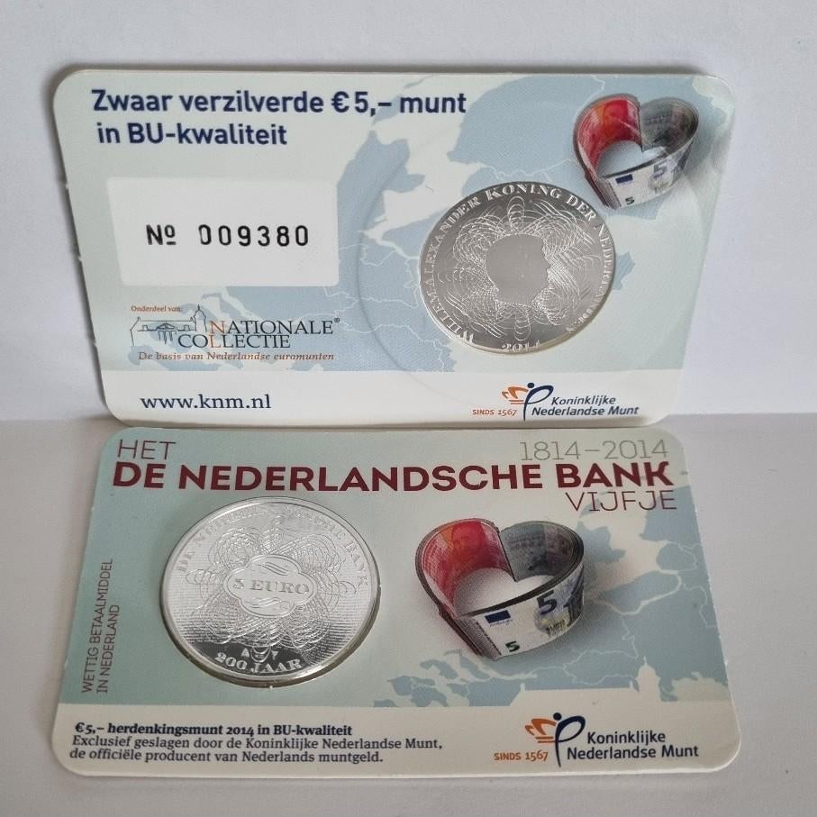 Coincard 2014 De Nederlandsche Bank in BU - DNB Vijfje, Ophalen of Verzenden, Koningin Beatrix, Euro's