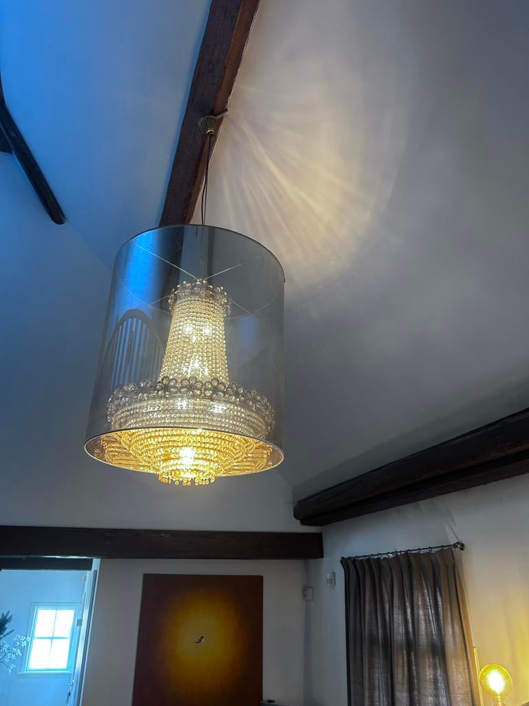 Moooi Kroonluchter met Shade - Luxe Design Lamp, Ophalen, Zo goed als nieuw, Glas