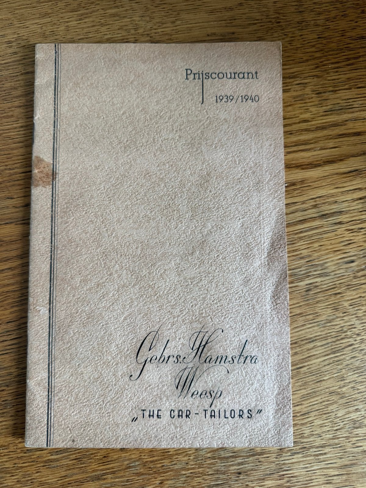 Prijs courant Gebrs. Hamstra Weesp 1939/1940, Ophalen of Verzenden, Gelezen, Catalogus