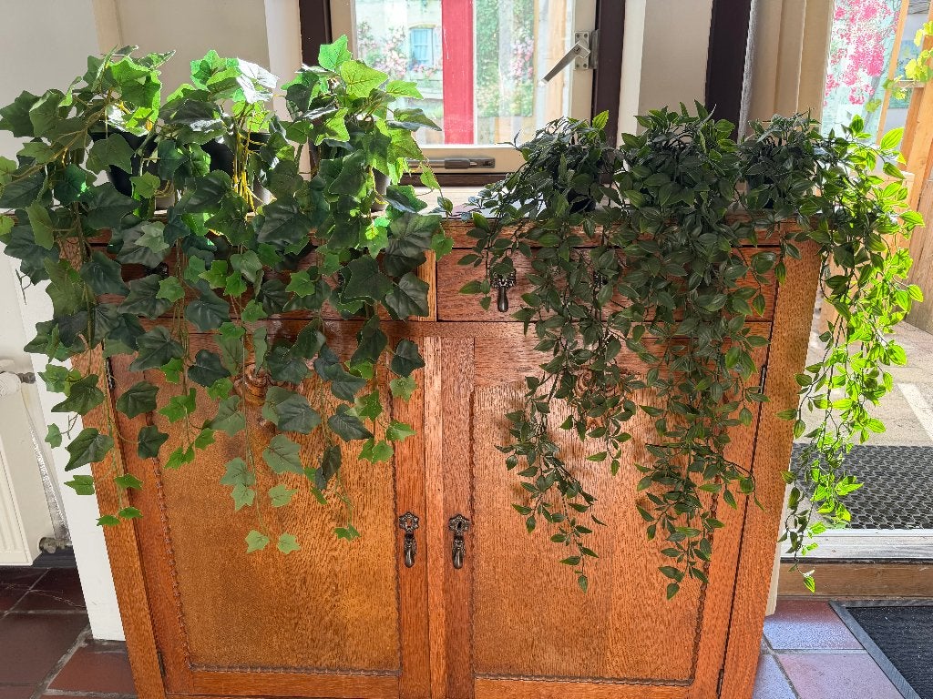 kunst hangplant, Ophalen, Kunstplant, Kunststof, Met pot of vaas