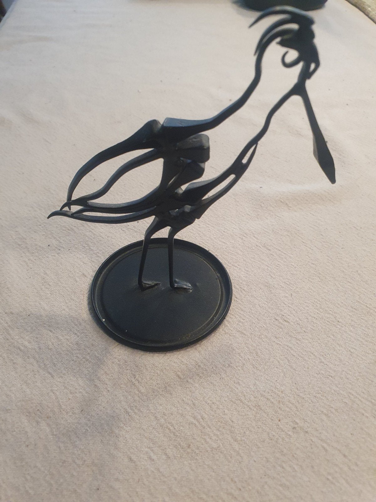 metalen lepelaar sculptuur  Handgemaakt van hoefnagels, Ophalen