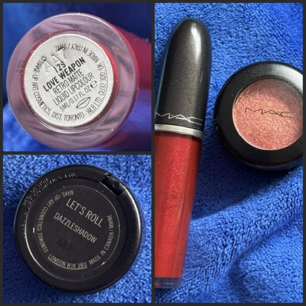MAC lang houdende - Eye shadow & Lipgloss - zgan, Ophalen of Verzenden, Zo goed als nieuw, Overige kleuren, Gehele gezicht