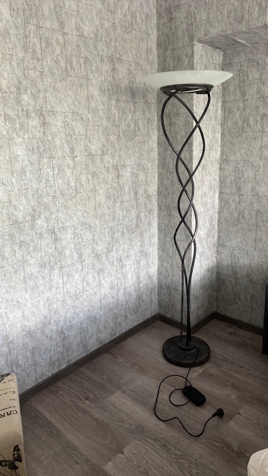 Staande schemerlamp Italiaanse Vintage, Ophalen, Gebruikt, Italiaans vintage, Glas