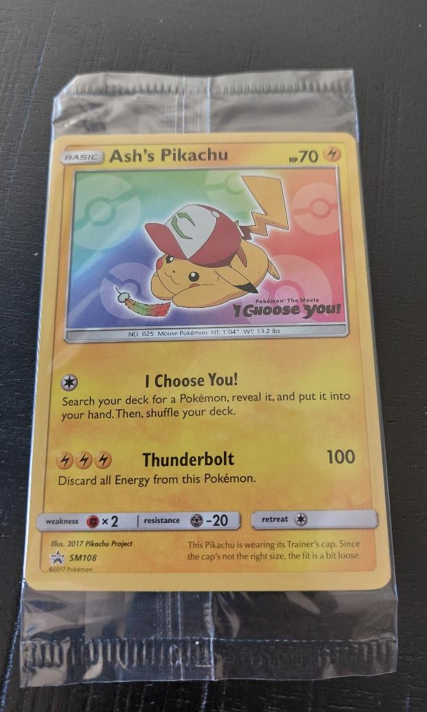 Ash’s Pikachu SM108 promo – sealed (nieuw), Ophalen of Verzenden, Nieuw