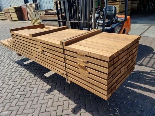 Hardhouten balken geschaafd 5.6x11.5 cm - nr: HB716, Tuin en Terras, Palen, Balken en Planken, Ophalen, Nieuw, Hardhout, 250 cm of meer