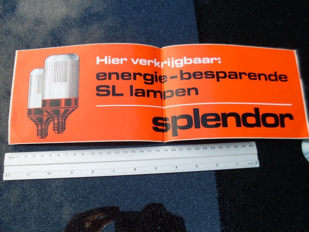 grote sticker splendor energie besparende SL lampen te koop, Verzamelen, Verzenden, Zo goed als nieuw, Merk
