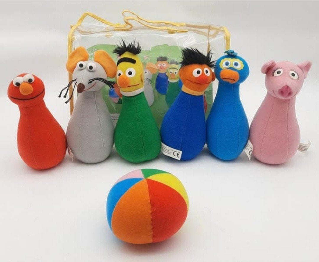 Sesamstraat knuffel bowling set compleet uit 2007, Ophalen of Verzenden, Gebruikt, Overige typen