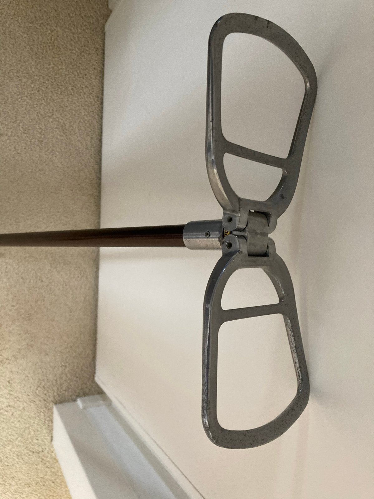 Zitstok - 85 cm hoog, zithoogte 27,5 cm, Gebruikt, Bruin, Ophalen of Verzenden, Metaal