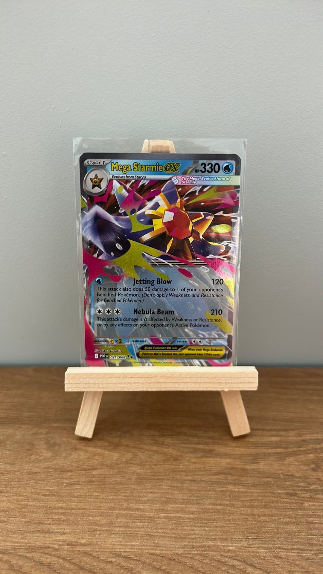Mega starmie EX perfect order, Ophalen of Verzenden, Zo goed als nieuw, Losse kaart, Foil