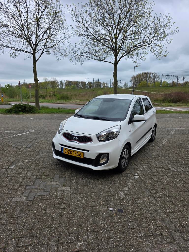 Kia Picanto 1.0 5-DRS 2015 Wit, Leer, multifun. Stuur, Auto's, Voorwielaandrijving, Zwart, 400 kg, Wit
