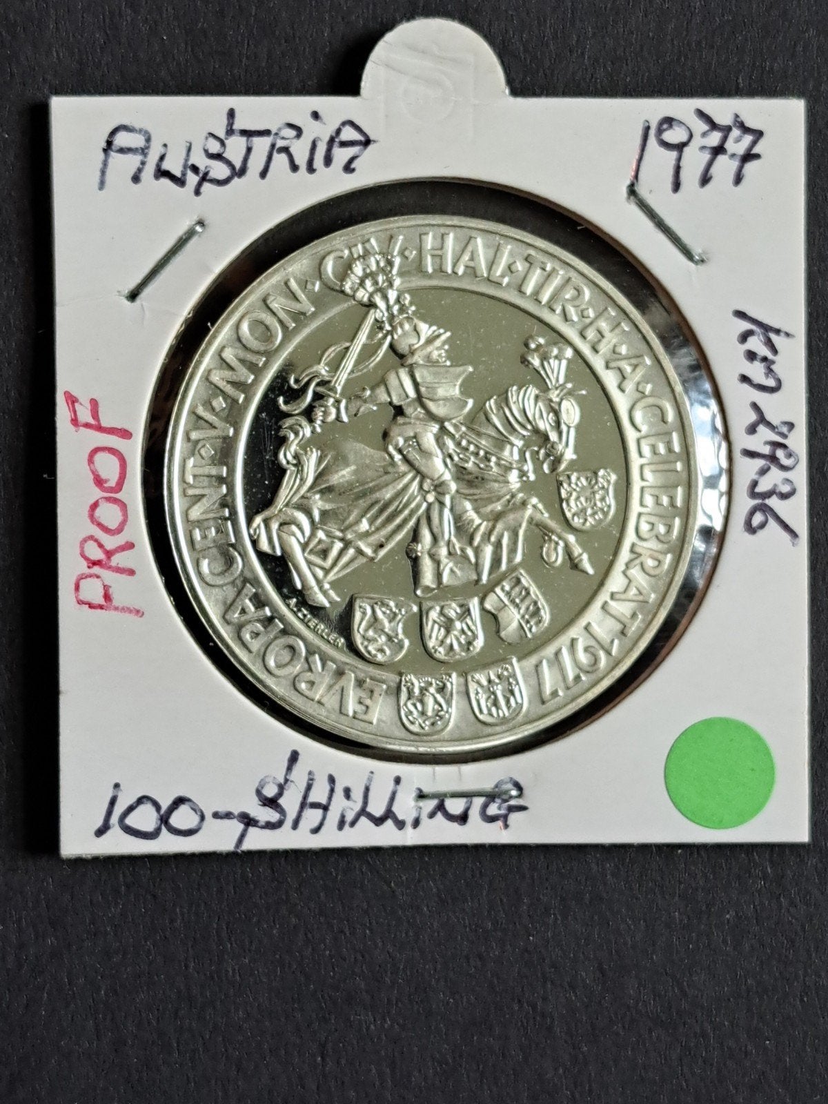 Oostenrijk 100 schilling 1977 proof, Ophalen of Verzenden, Oostenrijk, Losse munt, Zilver