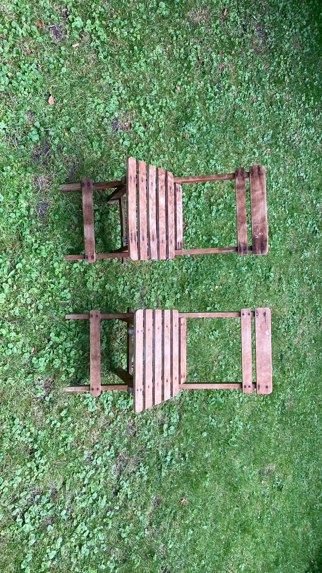Broccante Opklapbare kinder houten bistro stoeltjes, Tuin en Terras, Tuinstoelen, Ophalen of Verzenden, Zo goed als nieuw, Hout