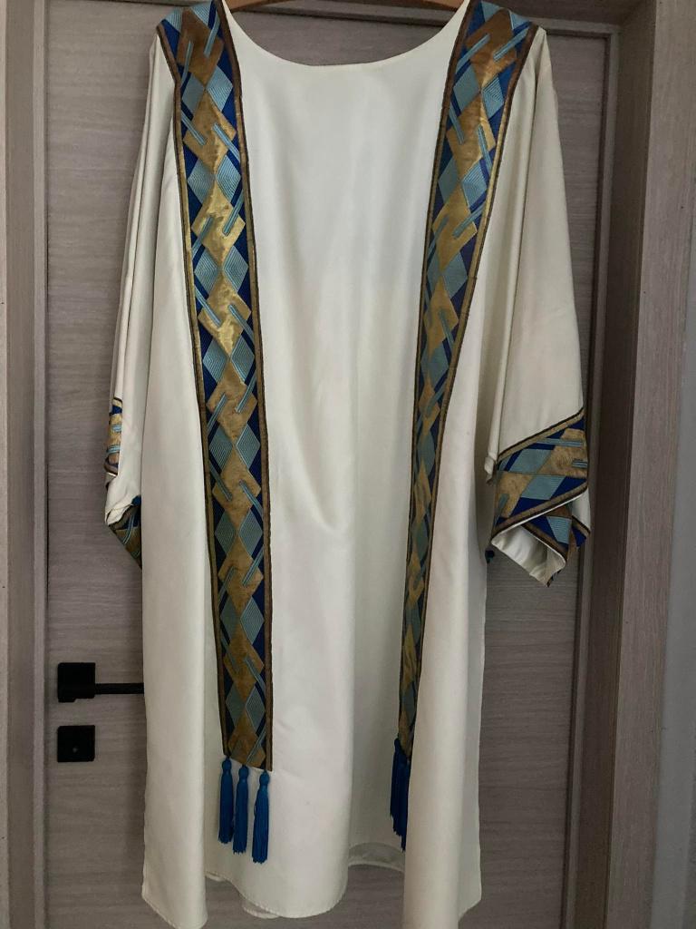 Witte Mariale dalmatiek diaken, Ophalen of Verzenden