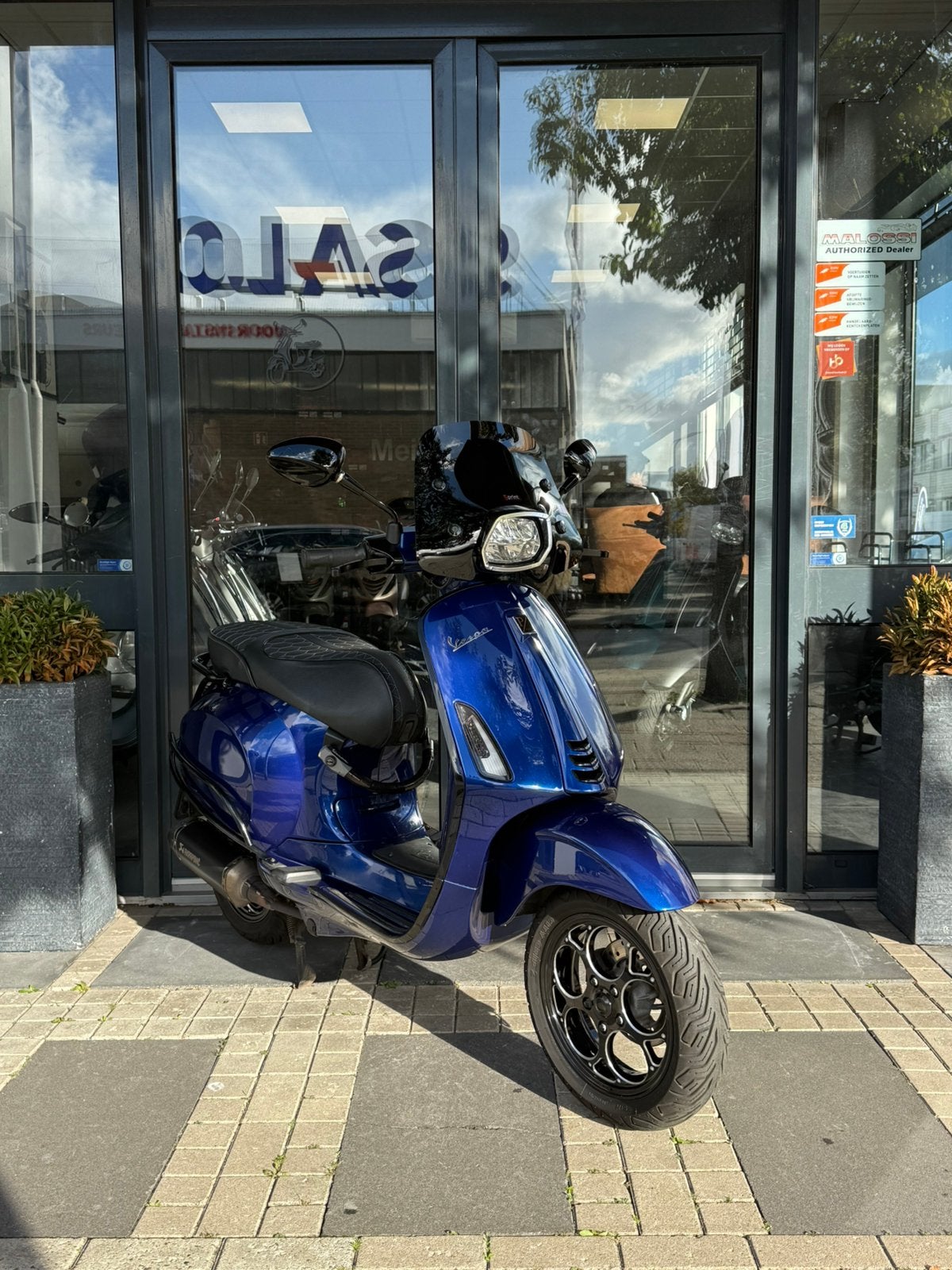 Vespa Sprint Custom candy blue | Brom | 2019 | Akra | Led, Gebruikt, Overige modellen, Maximaal 45 km/u, Ophalen of Verzenden