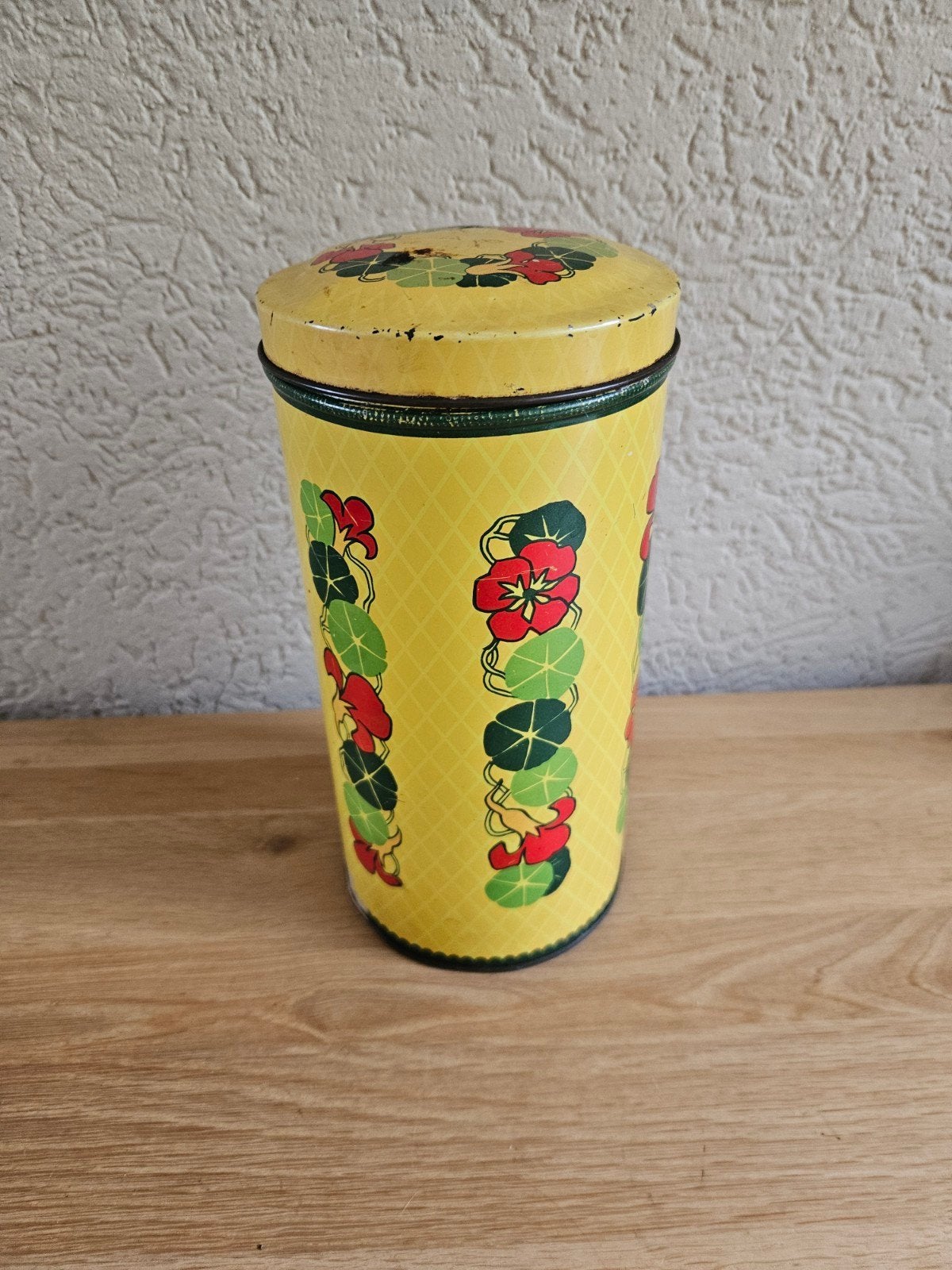 Vintage Verkade Beschuitbus - Bloemenmotief, Verzamelen, Blikken, Ophalen of Verzenden, Gebruikt, Beschuit, Verkade