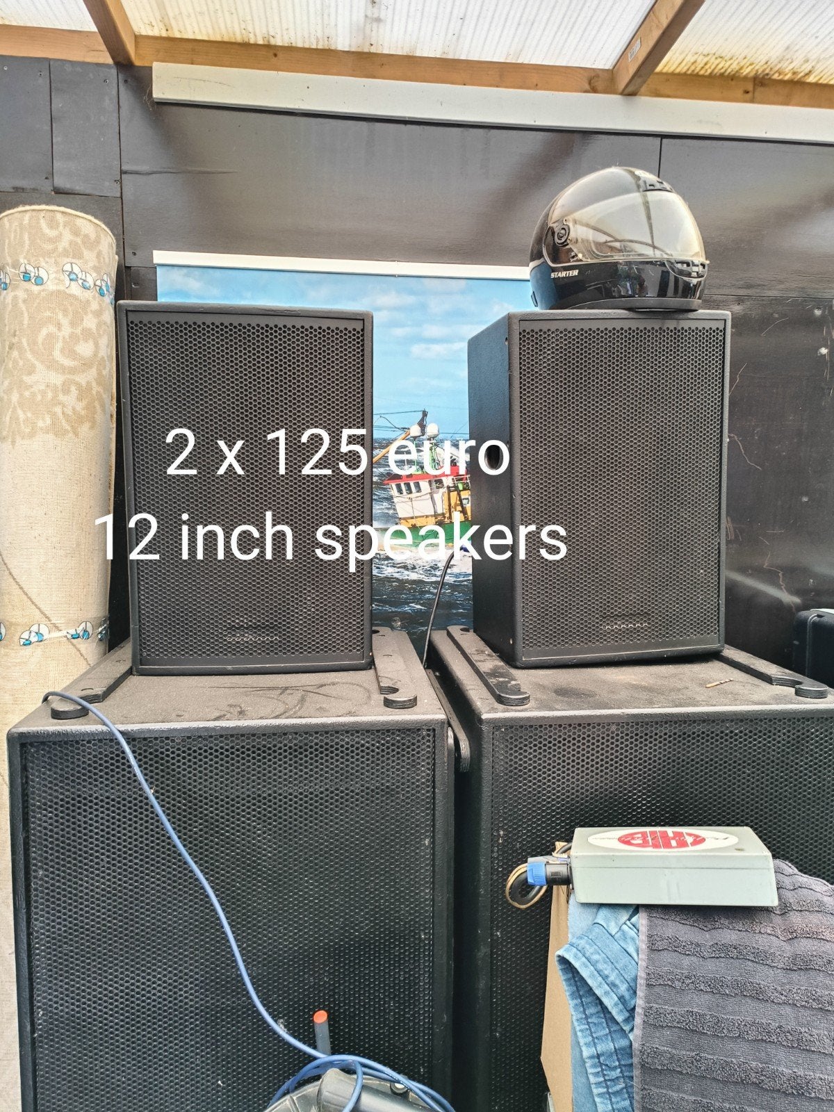 2 x Dynacord 12 inch top/vloer speaker - 250W RMS, Vloerstaande luidspreker, Gebruikt, Ophalen, 150 watt of meer