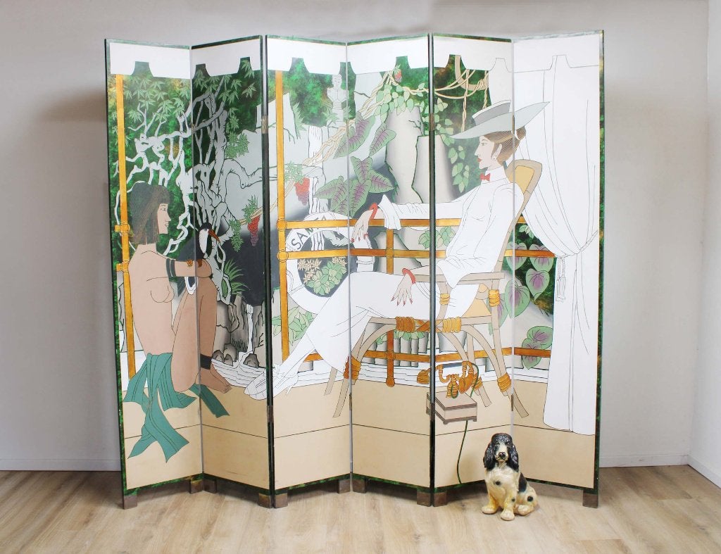Groot kamerscherm, Art Deco stijl. Vintage roomdivider, Ophalen, O, O, O