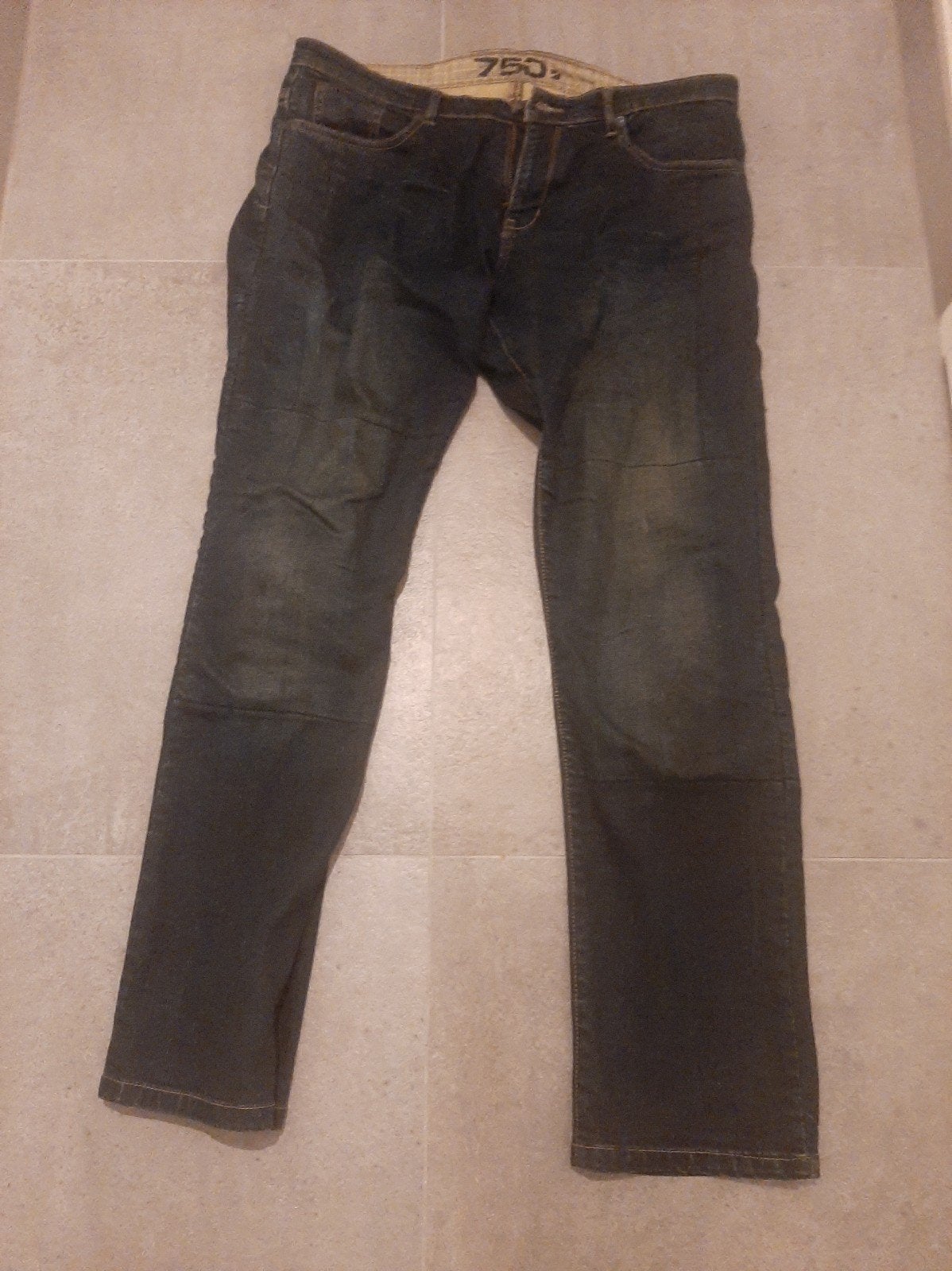 motorspijkerbroek met kevlar en knieprotectie, Ophalen of Verzenden, Zo goed als nieuw, Blauw, W36 - W38 (confectie 52/54)