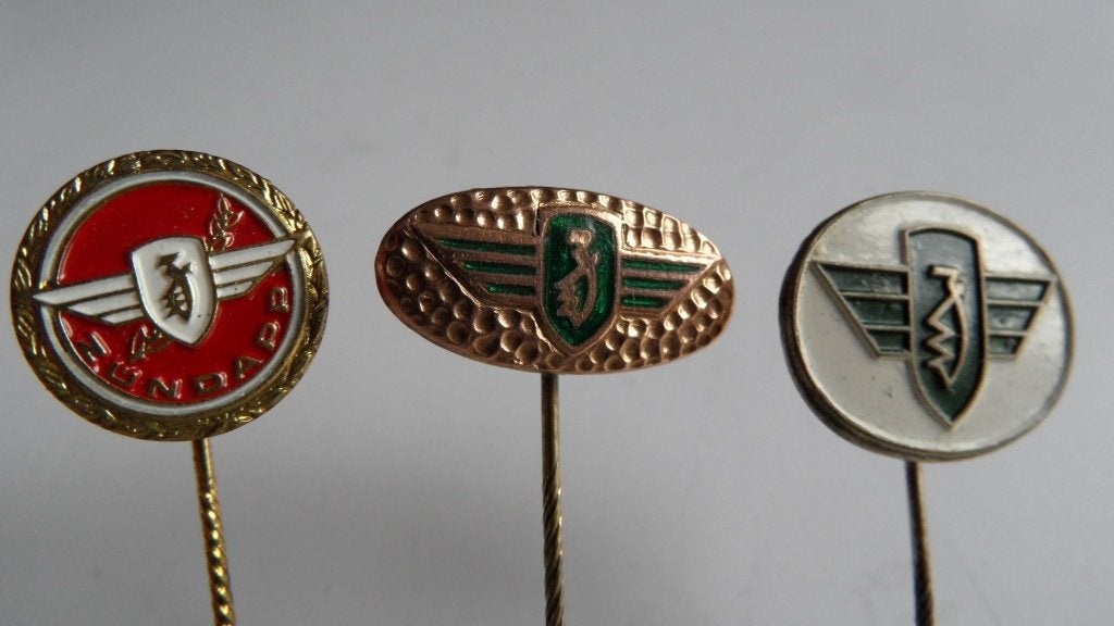 Zundapp oldtimerbromfiets speldjes 3 x verschillend, Verzenden, Gebruikt, Merk, Speldje of Pin