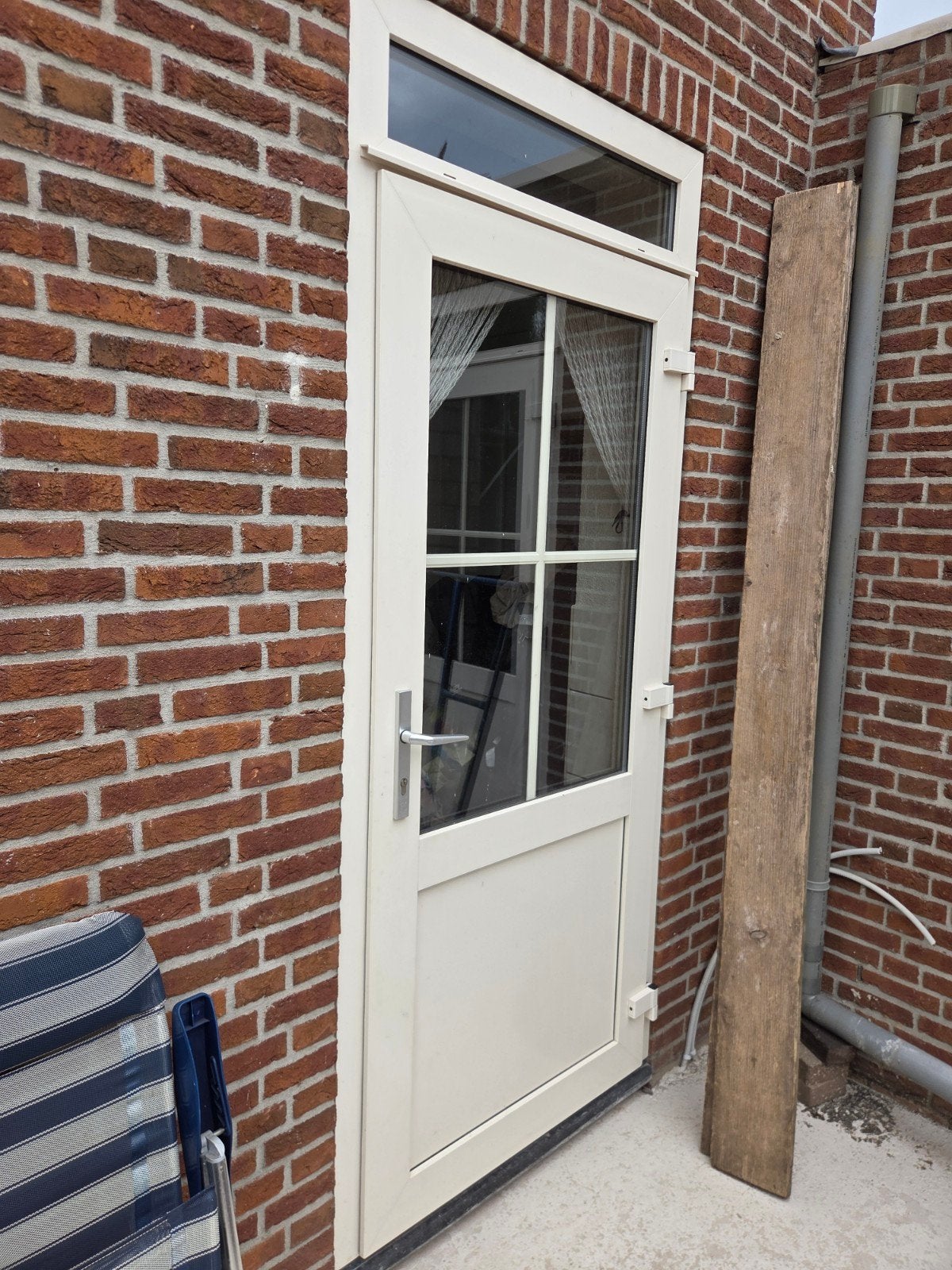 2 kunststof achterdeuren, Kunststof, Gebruikt, Deurkozijn, Inclusief glas