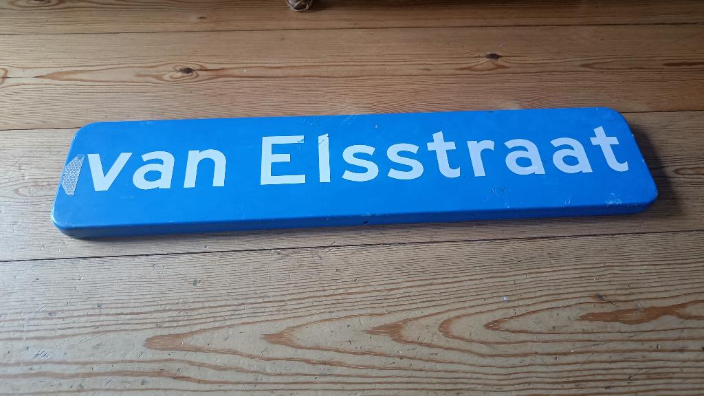 ORIGINEEL STRAATNAAMBORD ELSSTRAAT ELS perfecte staat, Antiek en Kunst, Curiosa en Brocante, Verzenden