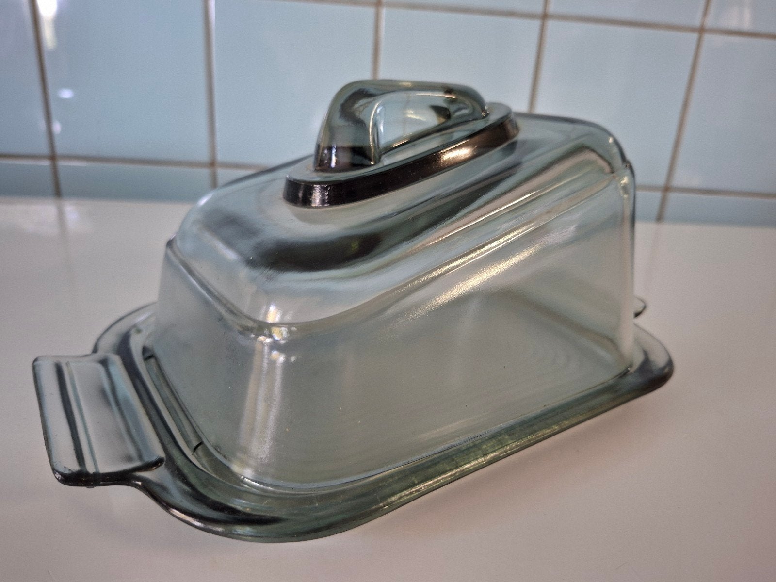 Primula kaasstolp grijsblauw glas, Andries Copier 1947, Ophalen of Verzenden