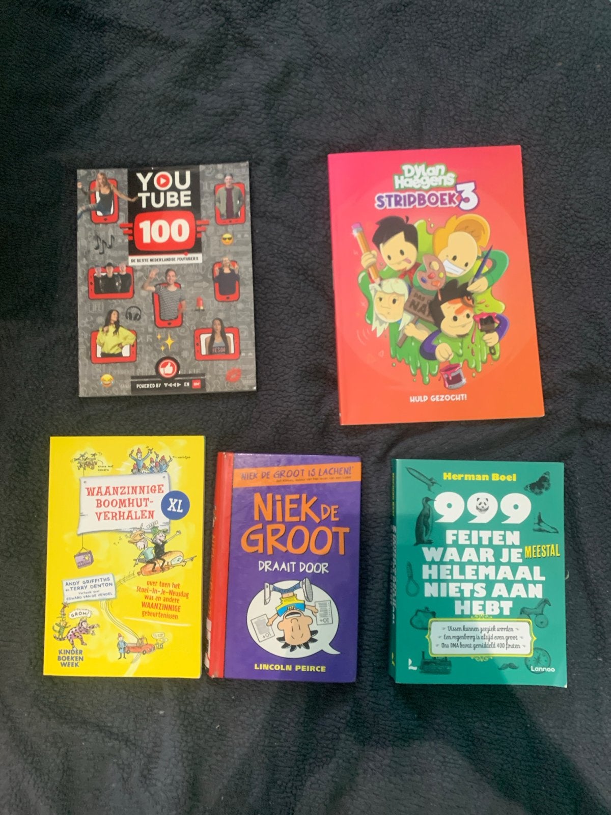5 kinderboeken: Dylan Haegens, Niek de Groot, YouTube 100, Boeken, Ophalen, Gelezen, Fictie algemeen