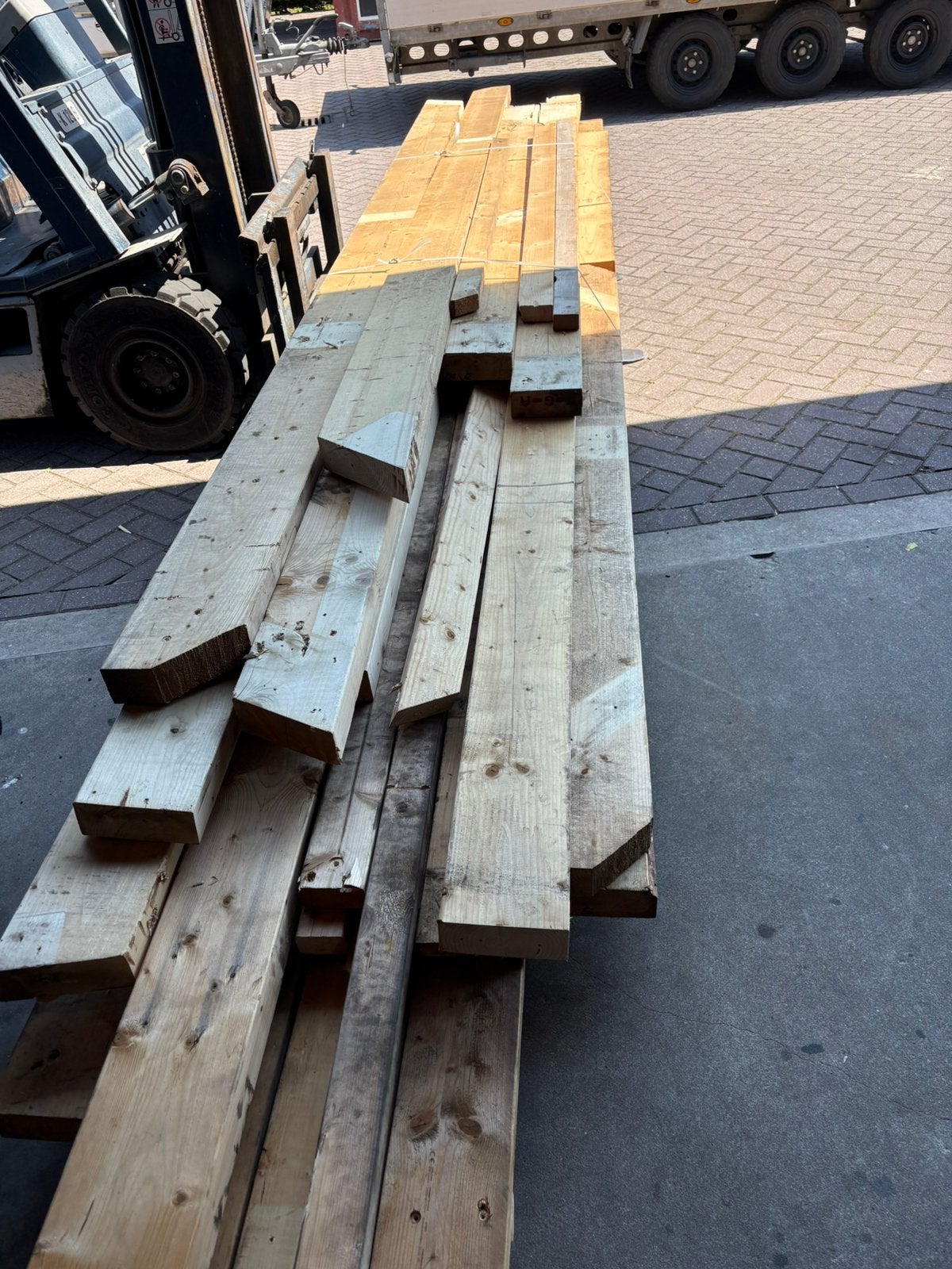 partij vuren balken, Ophalen, Zo goed als nieuw, Minder dan 180 cm, Palen