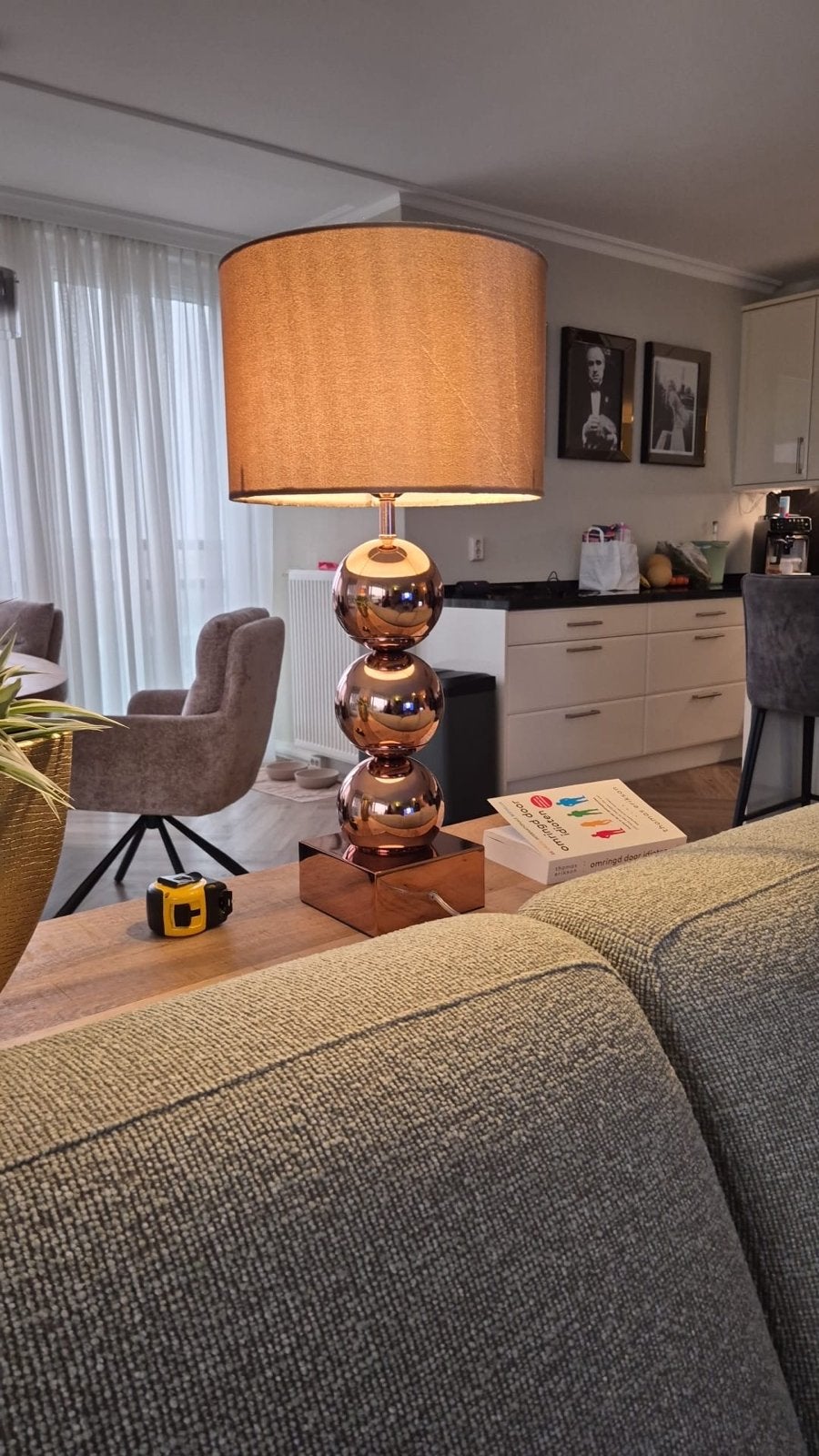 Luxe Bollenlamp Eric Kuster Stijl - Brons/Rozé Goud, Ophalen, Meerkleurig, Met kap, Metaal