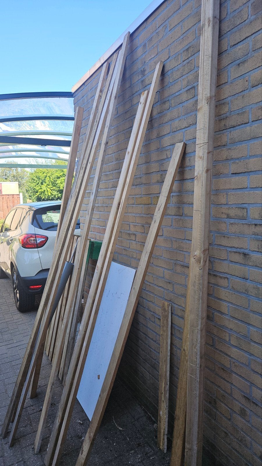 Pallet, latjes en balken, Doe-het-zelf en Verbouw, Hout en Planken, Ophalen, Gebruikt, 250 tot 300 cm, 50 mm of meer