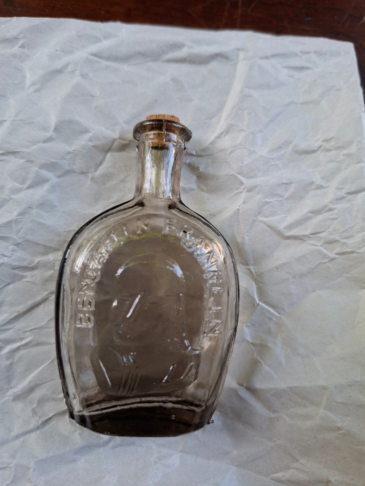 Antieke Benjamin Franklin glazen fles met kurk, Ophalen of Verzenden